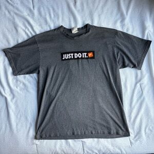 Vintage Y2K 2000's Nike "Just Do It" Box Logo Gray Swoosh Shirt Tagged Large